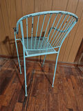 Lot of 5 Vintage Weathered Wrought Iron Counter Height Stools - thumbnail 5 of 11
