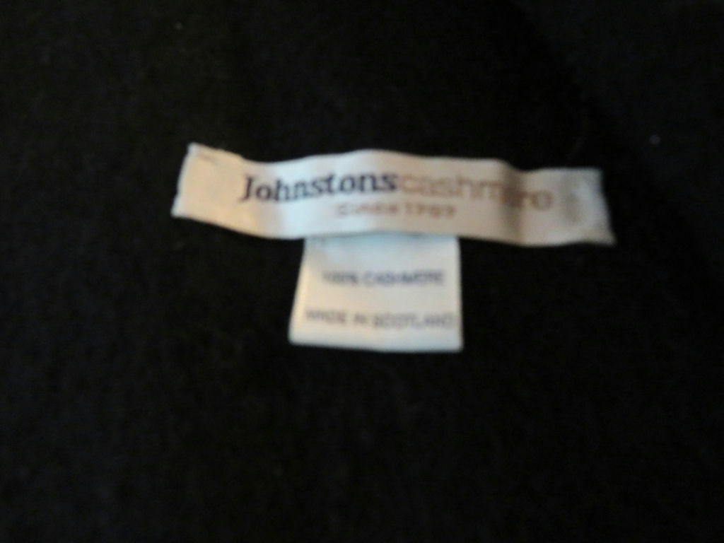 Johnston's Cashmere Fringed Black Scarf - image 2 of 3