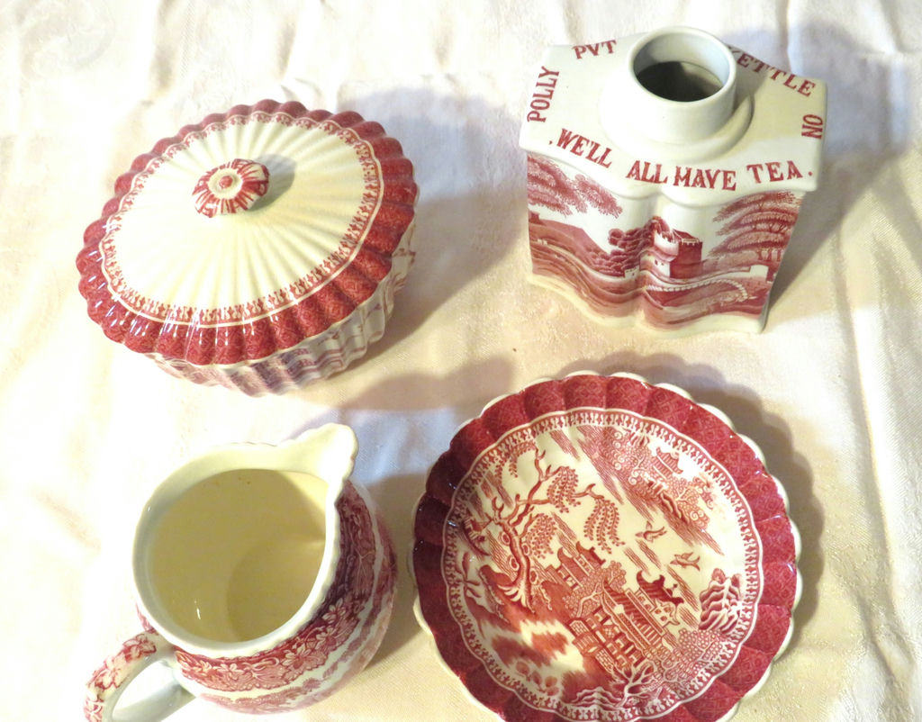 5 piece Spode Copeland Red Transferware  - image 6 of 12