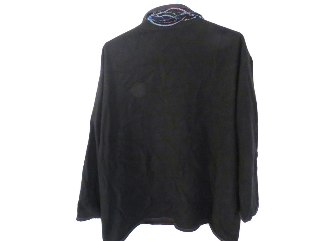 Claudia Nicole Black Fringe Cape Cashmere Wool Blend - image 1 of 9