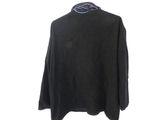 Claudia Nicole Black Fringe Cape Cashmere Wool Blend - thumbnail 1 of 9