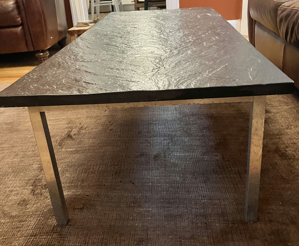 Mid-Century Modern Chrome and Slate Coffee Table - image 5 of 6