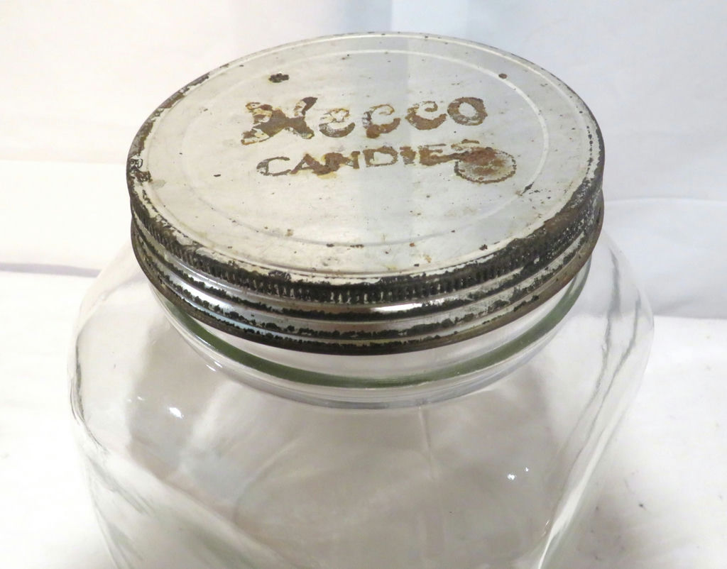 Vintage Necco Candy Hazel Atlas Glass Jar with Lid - image 3 of 6
