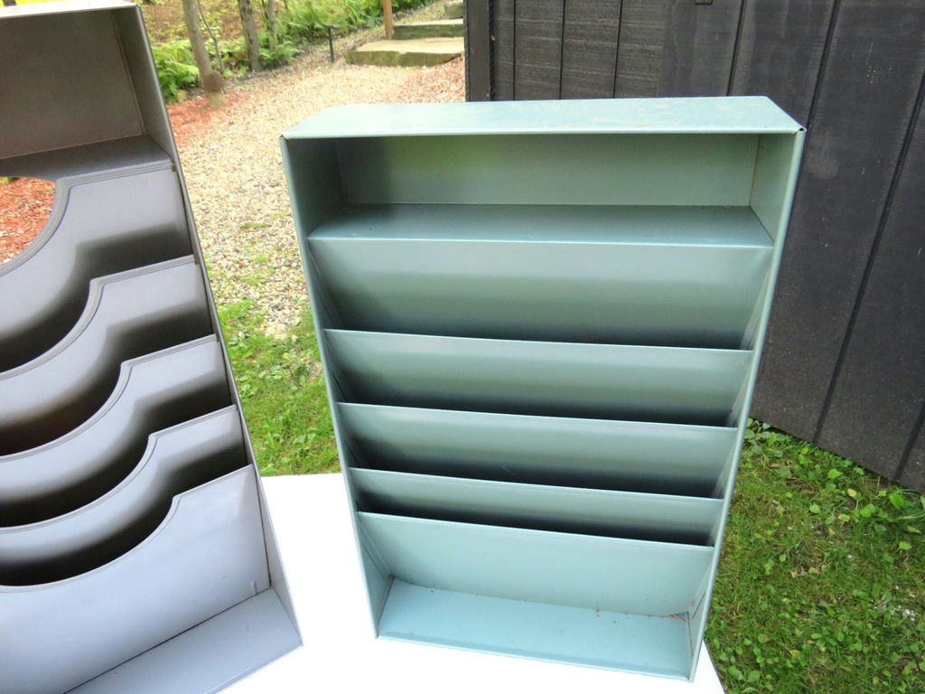 2 Vintage Metal Industrial Multi purpose Wall Organizers - image 2 of 5