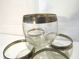 Set of 5 Roly Poly Silver Trim Low Ball Drinking Glasses - thumbnail 3 of 4