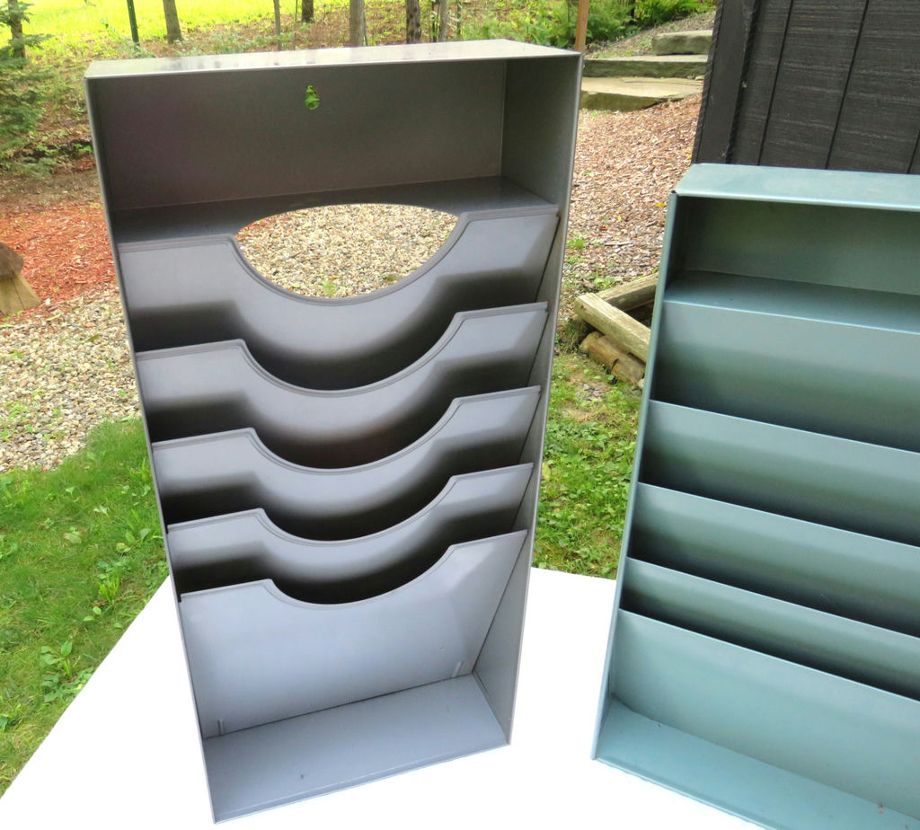 2 Vintage Metal Industrial Multi purpose Wall Organizers - image 3 of 5