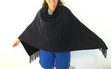 Claudia Nicole Black Fringe Cape Cashmere Wool Blend - thumbnail 4 of 9