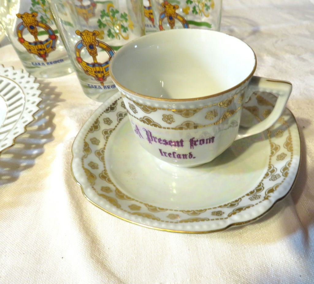 Irish Theme Plates and Glasses Belleek - image 4 of 9