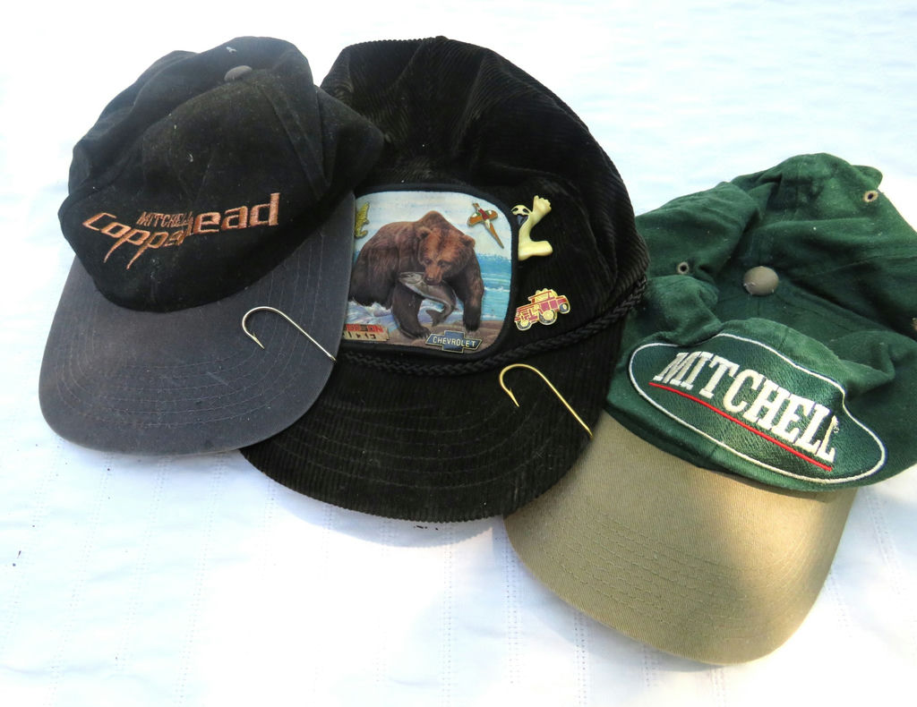 3 Hunting Mitchell Caps Hats Some Pins Included - image 2 of 10