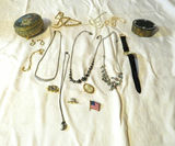Vintage Costume Jewelry and Citizens Watch and Trinket Box - thumbnail 1 of 11