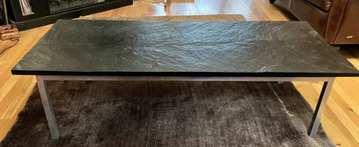 Mid-Century Modern Chrome and Slate Coffee Table - Image 1 of 6