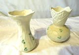 2 Vintage Belleek Shamrock Vases - thumbnail 1 of 6