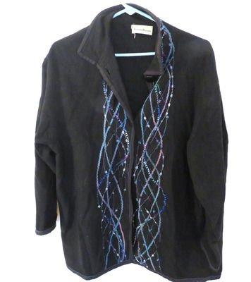 Jane Franke Loom Room Cardigan Sweater with Weaving - Image 1 of 3