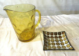 MCM Gold Dot Lot Hazel Atlas Pitcher and Gold Medallion trinket tray - thumbnail 1 of 5