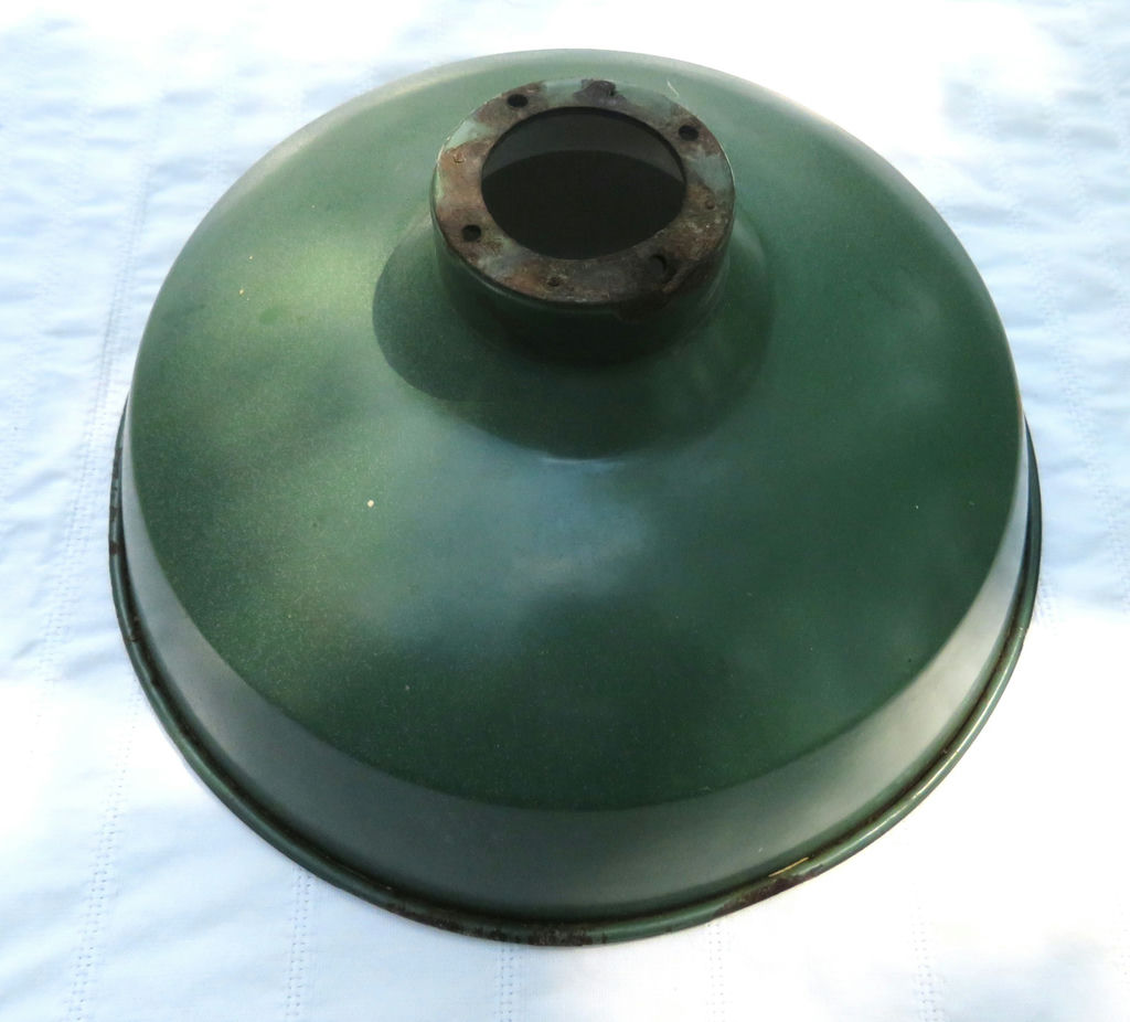 Vintage Industrial Green Enamel Light Shade - image 2 of 3