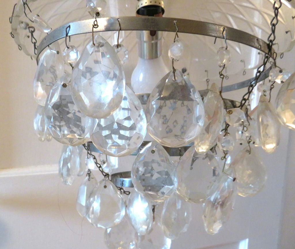 Vintage Crystal Prisms Glass Chandilier - image 4 of 6