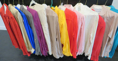 14 Silk Women's Long Sleeve Button Shirts - Image 1 of 14