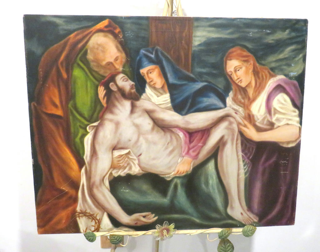 Renaissance Style Religious Oil Painting on Canvas - image 2 of 7