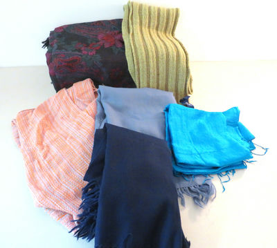 Variety of Wool Scarves Some Silk Blend - Image 1 of 8