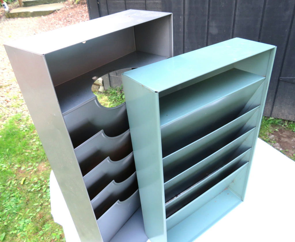 2 Vintage Metal Industrial Multi purpose Wall Organizers - image 5 of 5