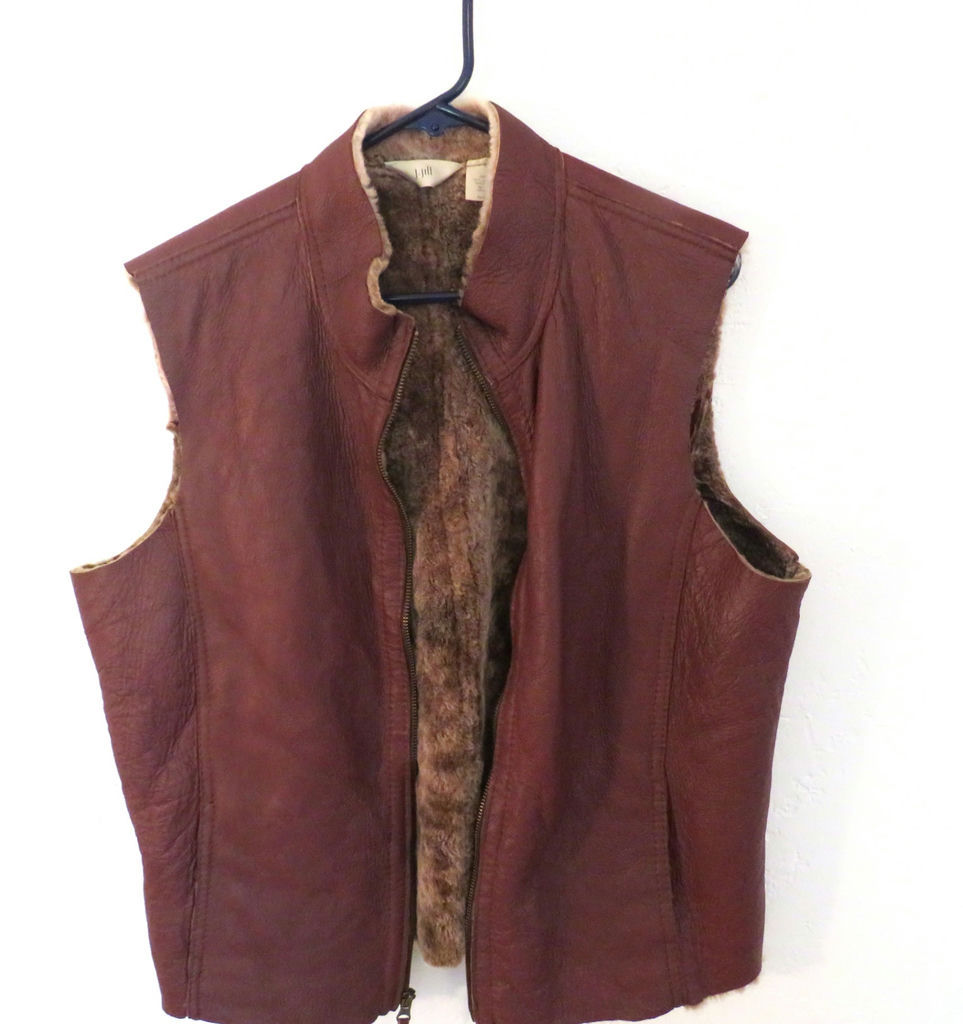 J. Jill Leather and Shearling Vest - image 1 of 4