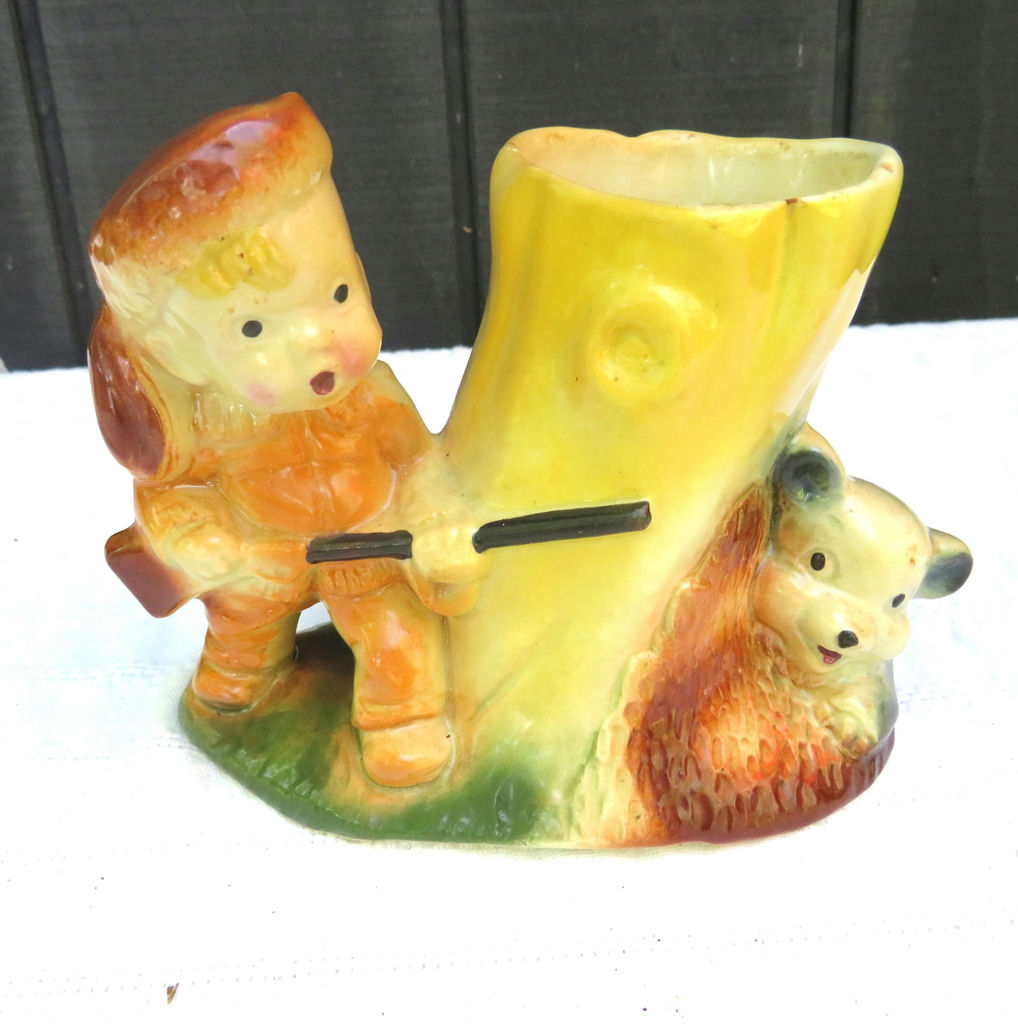 Vintage McCoy Davey Crockett Small Planter Vase - image 1 of 7