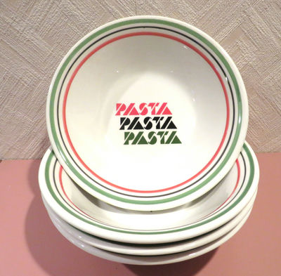 Italy Set of 4 Ceramic Pasta Bowls - Image 1 of 3