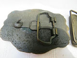Brass Belt Buckles Billy Beer Fish and 2 Orange Browning Caps - thumbnail 8 of 9