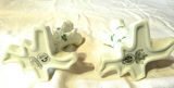 Pair of Vintage Belleek Tree Trunk Vases 3rd Black Mark - thumbnail 2 of 4