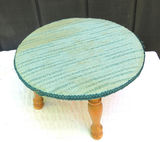 MCM Vintage Green Barkcloth Stool - thumbnail 2 of 5