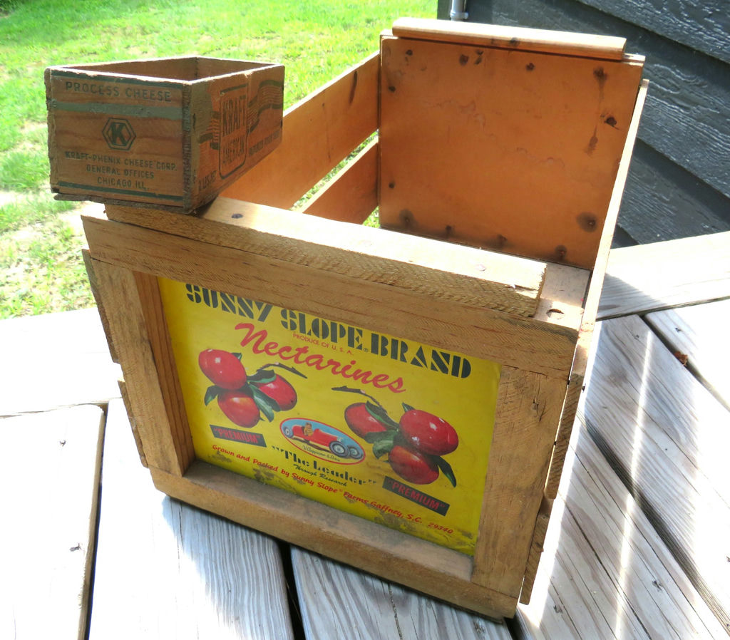 Vintage Sunny Slope Fruit Wood Crate - image 1 of 6