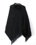 Claudia Nicole Black Fringe Cape Cashmere Wool Blend - thumbnail 6 of 9