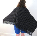 Claudia Nicole Black Fringe Cape Cashmere Wool Blend - thumbnail 5 of 9