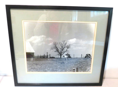 John Hock Missouri Artist Framed Farm Horse Scene Photograph - Image 1 of 5