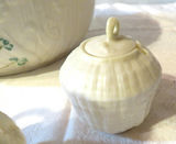 Belleek Bowl and Belleek Creamer Sugar and Covered Jar Green stamp on bottom - thumbnail 6 of 11