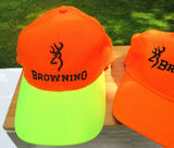 Brass Belt Buckles Billy Beer Fish and 2 Orange Browning Caps - thumbnail 2 of 9