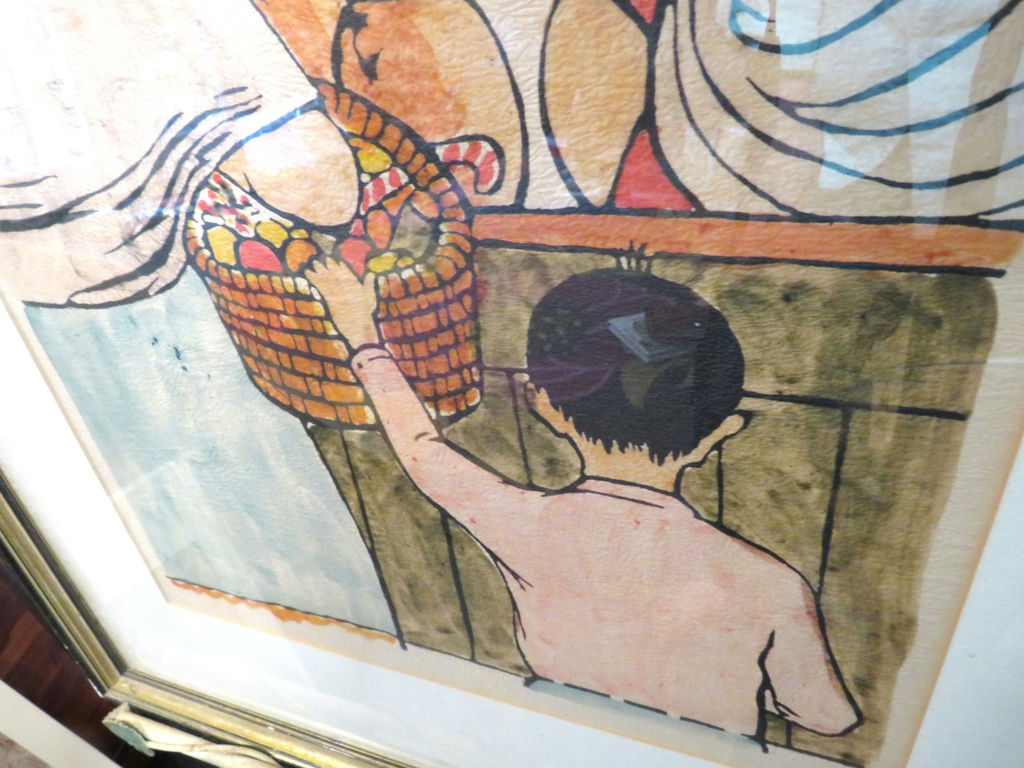 Watercolor and Ink Mexican Market Scene Artwork Framed - image 4 of 5
