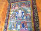 Tibetan Thangka Painting Textile and Zapotec Bird Motif Hanging - thumbnail 2 of 5