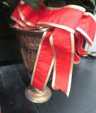 Pair of Faux Poinsettia Plants in Metal Urns Christmas - thumbnail 3 of 5