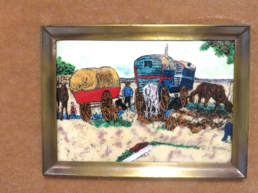 Framed Van Gogh The Caravans Ceramic Tile Art - image 2 of 4