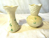 2 Vintage Belleek Shamrock Vases - thumbnail 2 of 6