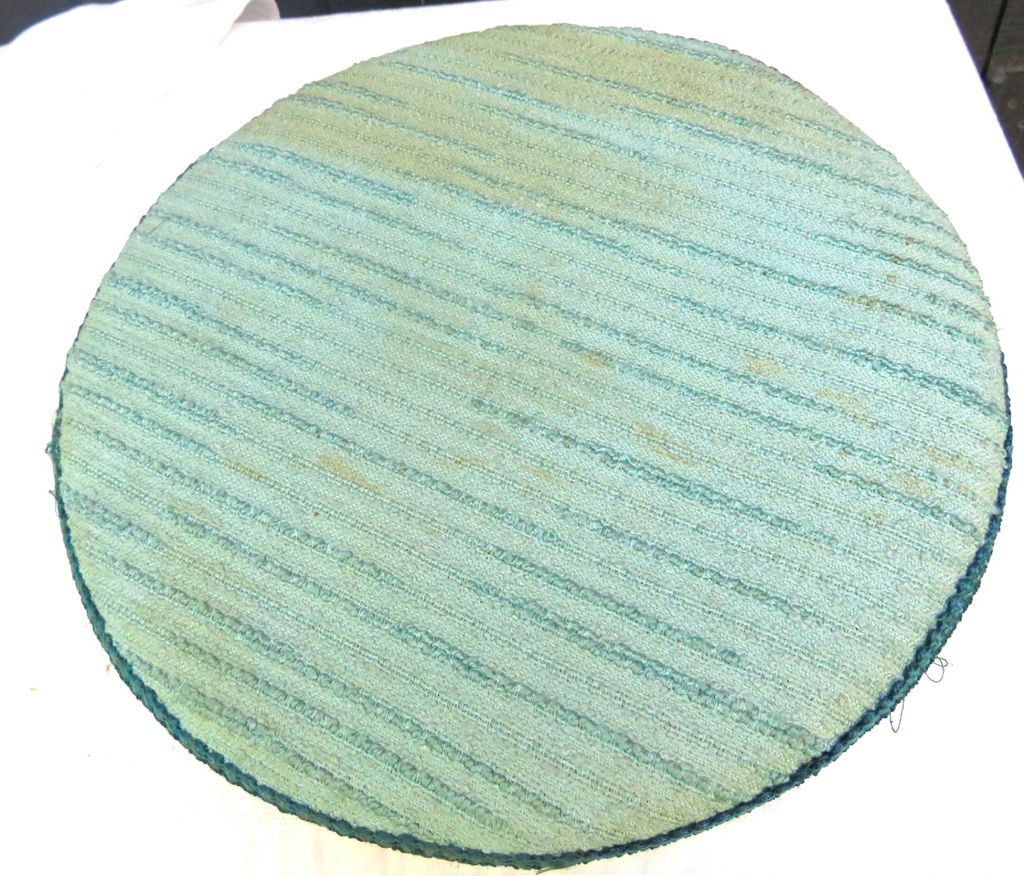 MCM Vintage Green Barkcloth Stool - image 4 of 5