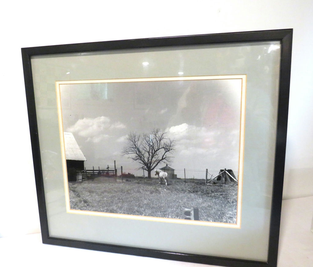 John Hock Missouri Artist Framed Farm Horse Scene Photograph - image 2 of 5