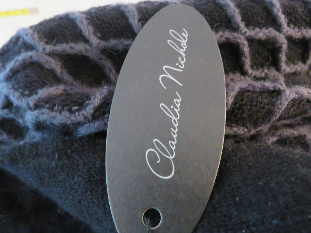 Claudia Nicole Black Fringe Cape Cashmere Wool Blend - image 7 of 9