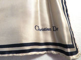 Christian Dior Silk Square Scarf Handkerchief Beige Italy - thumbnail 2 of 4