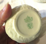 Belleek Bowl and Belleek Creamer Sugar and Covered Jar Green stamp on bottom - thumbnail 7 of 11