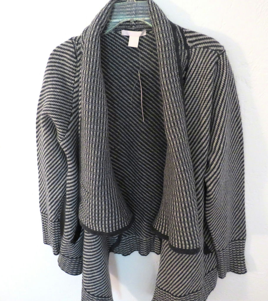 Grey Striped The Cashmere Project Jacket Wrap - image 2 of 6