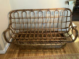 Midcentury Modern Bamboo Rattan Sofa with Original Cushion - thumbnail 2 of 6