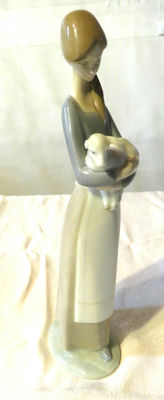 Vintage Lladro Girl with Lamb Figurine - Image 1 of 6