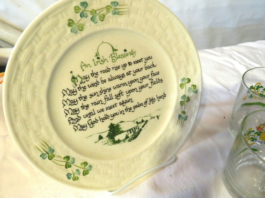 Irish Theme Plates and Glasses Belleek - image 2 of 9